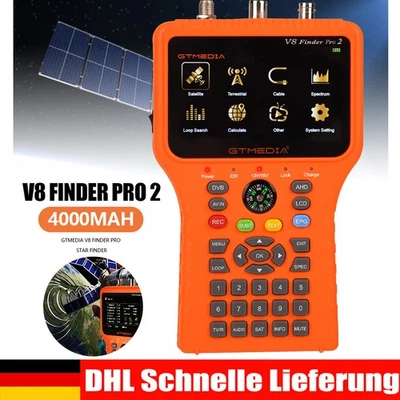 DVB-S/S2/S2X/T/T2/C Sat Terrestrisch Kabel Signalfinder H.265 Satfinder 4.3''LCD - Bild 1 von 4