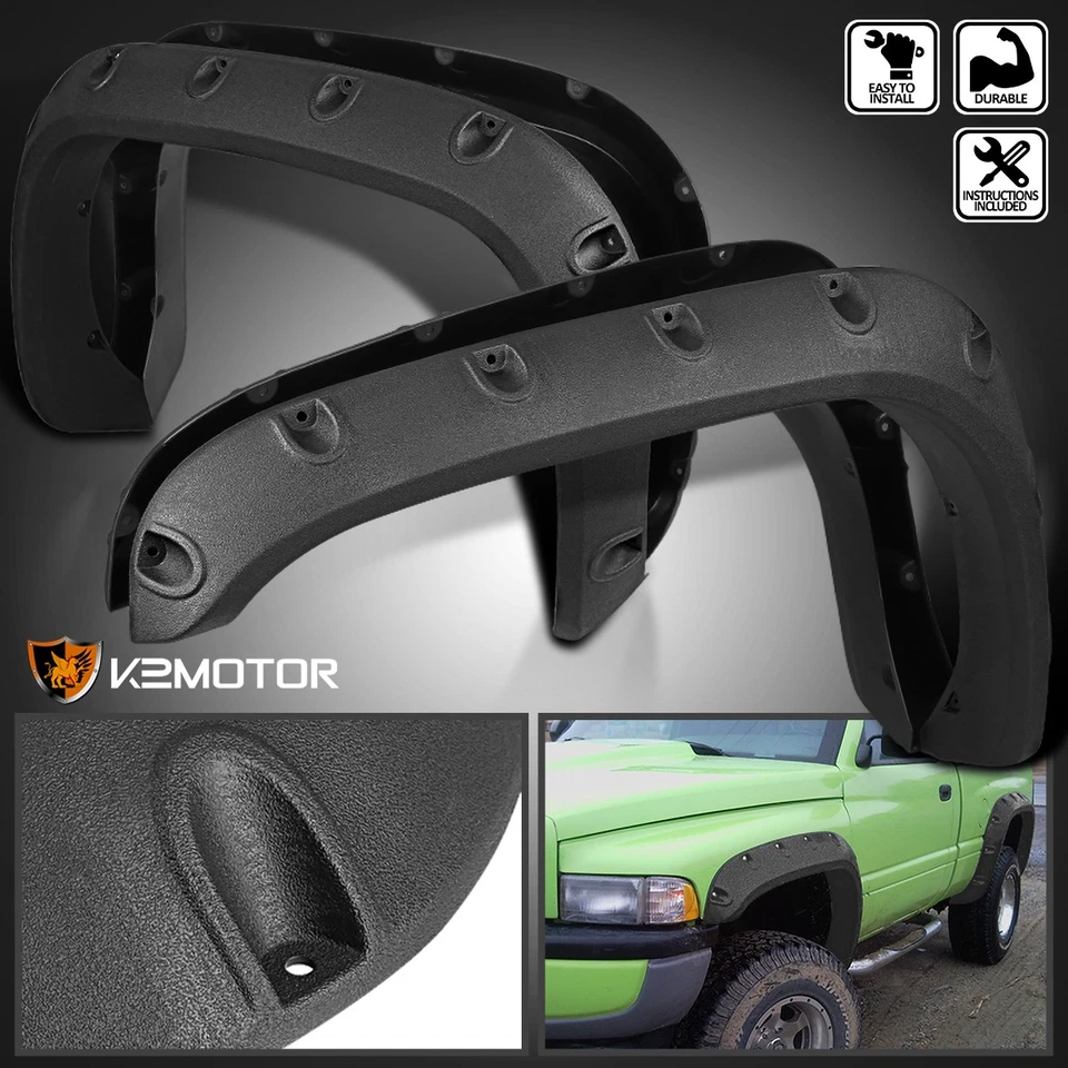 Fits 1994-2001 Dodge Ram 1500 2500 3500 Rough Texture Pocket Style Fender Flares — 第 1/4 张图片