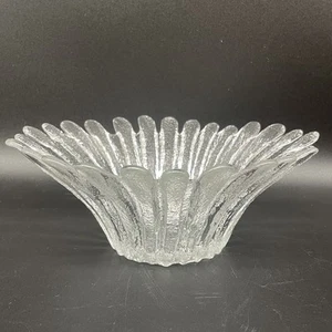 Blenko Art Glass 847S Daisy Bowl Flower Petals 7” Textured Clear - Picture 1 of 10
