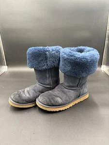 Clásico UGG Australia Mujer Gamuza Botas Altas Azul Marino Talla 7 Invierno Otoño Cálido - Imagen 1 de 14