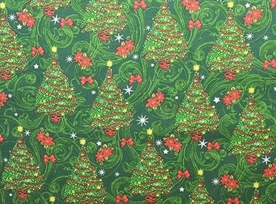 Foust  Textile - Christmas Cheer Quilting Fabric With Christmas Trees 🎄🎄 - Image 1 of 2