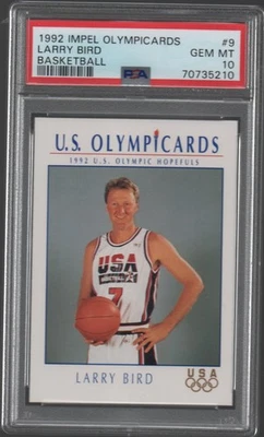 Larry Bird ~ 1992 Impel Olympicards Team EE. UU. #9 ~ PSA 10 Foto 1 de 2