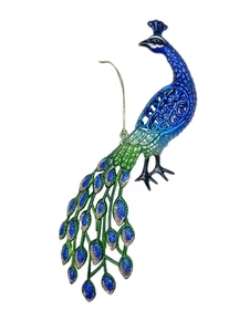 Peacock Peafowl Bird Ornament Plastic 8”x 3” - Bild 1 von 4