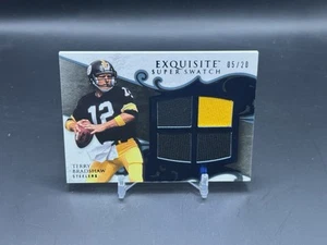 2008 Upper Deck Exquisite Terry Bradshaw Super Swatch Quad Patch Blue /20 - Picture 1 of 2