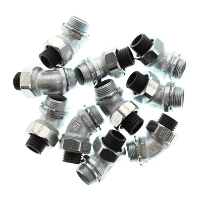 AMERICANBOA NBLC-075-01-M-45 LIQUIDTIGHT CONDUIT CONNECTOR, 3/4" X 45° (10 PACK) - Image 1 of 4