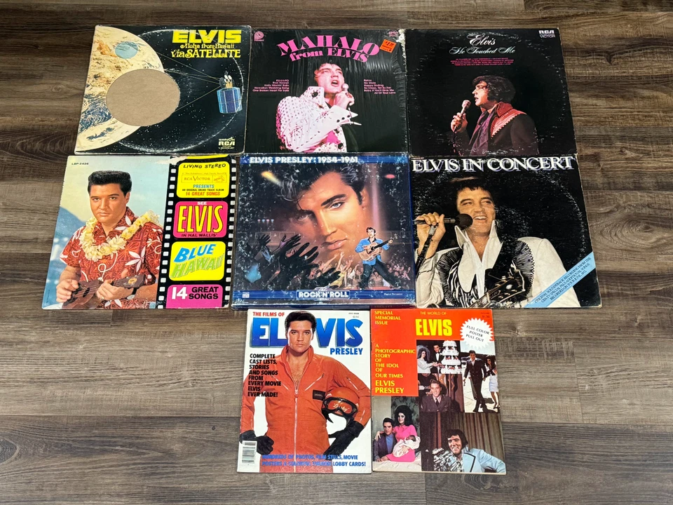 Elis Presley- Lot Of 5 LP's+2 LP's Box Set+ 2 Magazines - Image 1 of 1