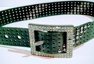 Cinturón Guess Estrás Tachuelas Negro Para Mujer 80,s 90,s Talla 32 Boho Grunge - Imagen 1 de 6