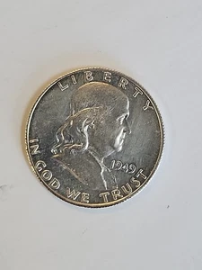 1949 S AU/ BU  FRANKLIN HALF DOLLAR - Picture 1 of 2