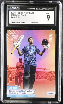 Tabla de cricket inglesa Topps Now 2025 (CEB) #8 Joe Root * roja 2/5 CGC 9 como nueva Foto 1 de 2