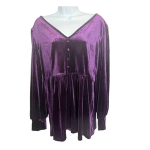 Babydoll de terciopelo para mujer Suzanne Betro Top cuello en V caprichoso vampiro hada grunge - Imagen 1 de 7