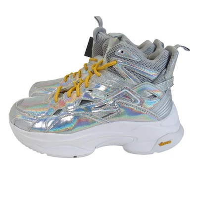 Zapatos Fila Para Hombre Talla 9.5 Plateados Holográficos Parte Superior Alta Suela Vibram XS Trek Nuevos Foto 1 de 4