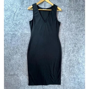 Modcloth Dress M Black Stretch Pullon Casual Layer Minimalist Basic LBD Classic - Picture 1 of 6