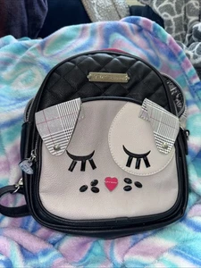 Betsy Johnson "Puppy" Backpack NWOT Dog Doggy Pup Limited Edition HTF Black Gray - Picture 1 of 6