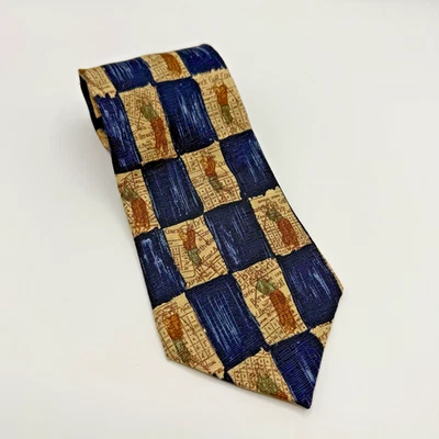 Gravata masculina Nicklaus 100% seda importada feita nos EUA padrão campo de golfe Berwick - Imagem 1 de 4