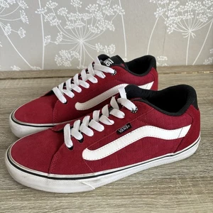 Vans Off The Wall Rojo Gamuza Skate Board Entrenadores Reino Unido Talla 8 - Imagen 1 de 15