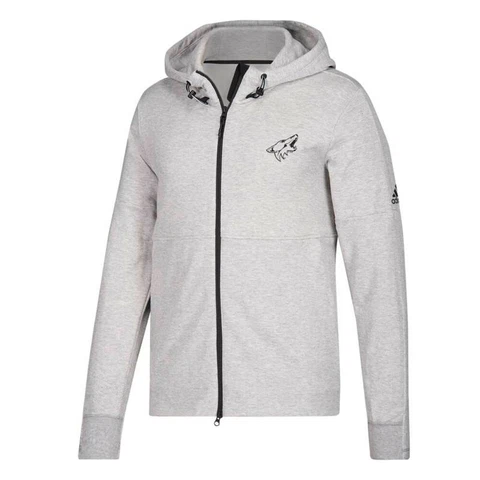Arizona Coyotes NHL Adidas Men's Grey "Tonally" Team Logo French Terry  Hoodie Cover