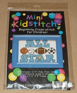 "All Star" Sport Kreuzstich Set mit Mill Hill Stern Knopf Neu in Verpackung 3,5x5" Fußball + - Bild 1 von 2