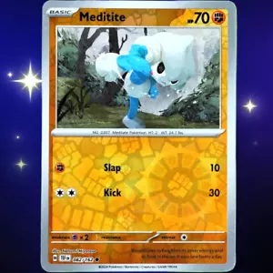 Meditite - Holograma Inverso - Juego de cartas coleccionables Pokémon Fuerzas temporales escarlata y violeta #082/162 - Imagen 1 de 3