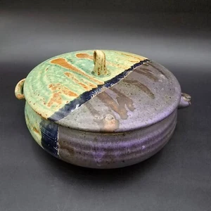 Dock 6 Pottery Lidded Casserole Dish Turreen with Handles Handmade Signed 9.5" - Picture 1 of 19