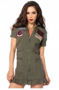 Leg Avenue Top Pistola Mujer Vestido de Vuelo Disfraz Adulto - Verde - Imagen 1 de 6