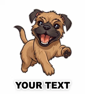 Set of 2 Border Terrier Dog Decal Stickers with Free Custom Text - Foto 1 di 5