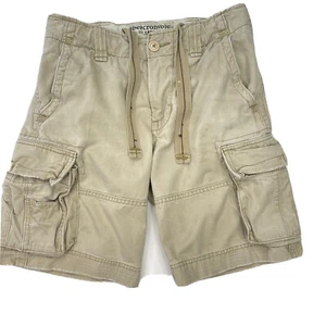 Abercrombie & Fitch Boys Light Beige Cargo Shorts Size 12 Distressed  - Picture 1 of 11
