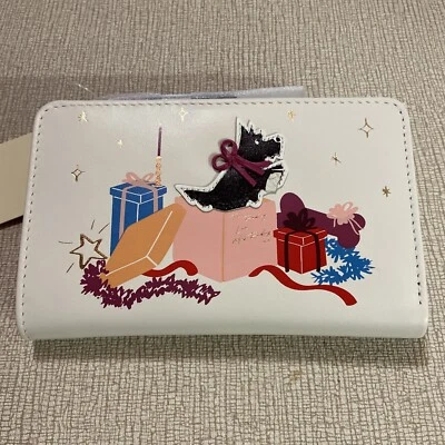 NUEVO CON ETIQUETAS Cartera Radley London Cuero Alegre y Brillante Doble Plegable Natural Claro Foto 1 de 4