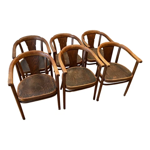 late 19th century THONET bentwood chairs set 6 mid century modern art deco Cover