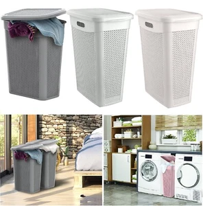 Organizador de almacenamiento de cesta de lavandería delgada de plástico 43 LTR - Imagen 1 de 9