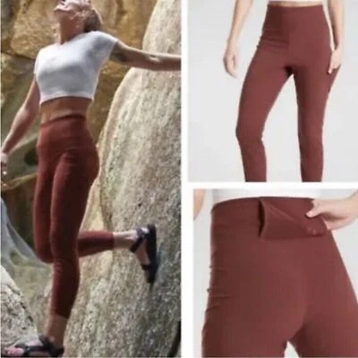 Athleta Trekkie Hybrid Crop Tight Size 6 Petite Brownish Red - Image 1 of 4