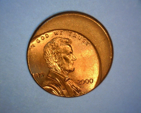 2000  LINCOLN CENT OFF CENTER,*🌟*BEEE-UUU-TY*🌟*US ERROR COIN Cover