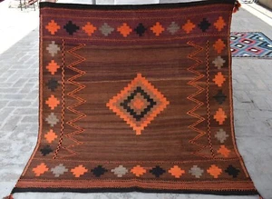Handwoven Afghan Maldari Area Kilim Rug 5x5 Geometric Antique Persian Square Rug - Picture 1 of 11
