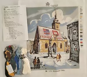 Vtg. 1991 Unitas Zagreb Croatia Needle Craft Printed Canvas Floss Markov BR 173 - Picture 1 of 21