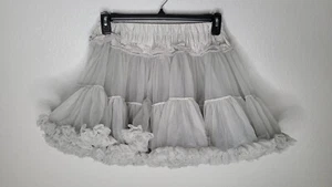 Pettiskirt Style Gray Petticoat Multi Layer Womens XL (36") Skirt Tutu Bowknot - Picture 1 of 11