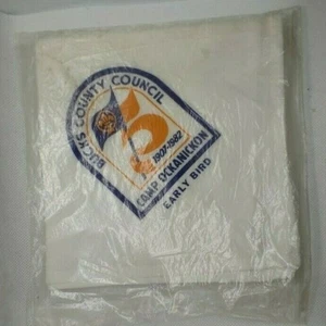 BSA BUCKS COUNTY COUNCIL CAMP OCKANICKON 1907-1982  EARLY BIRD   NECKERCHIEF - Picture 1 of 1