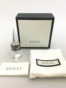 Anello con piume GUCCI GG misura 8 argento 925 #566 - Foto 1 di 9