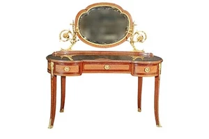 Louis XV Style Vanity With Bronze Mirror & Frame Manner Maison Forest - Picture 1 of 20