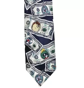 1995 Looney Tunes Hombres Corbata Money Bugs Lucas Diablo de Tasmania Marvin el Marciano - Imagen 1 de 7