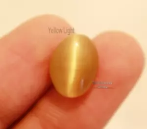 Katzenauge schöner ovaler Cabochon geschnittener natürlicher loser Edelstein 7-10 kt - Bild 1 von 6