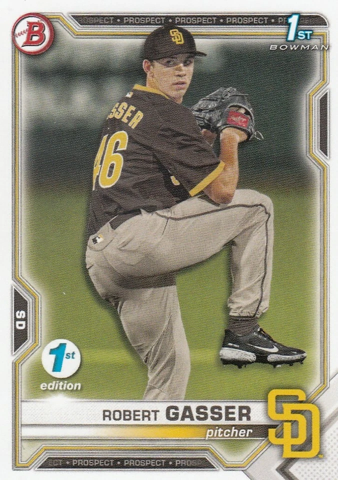 ROBERT GASSER BOWMAN DRAFT 1ST EDITION ROOKIE RC SAN DIEGO PADRES #BD-135 2021 - Image 1 of 1