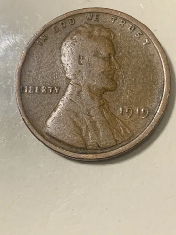 1919 lincoln wheat penny no mint mark error off center strike Cover