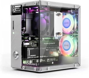 Pironman 5 NVMe M.2 SSD PCIe Mini PC Case for Raspberry Pi 5 with Tower Cooler - Photo 1/6