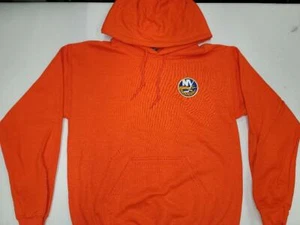 20405 Mens NEW YORK ISLANDERS Pullover Hooded Hoodie SWEATSHIRT ORANGE New - Picture 1 of 1