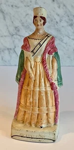 Antike Staffordshire Queen Victoria ? Figurenumhang mit Schärpe 18. Jh. 10 1/2" - Bild 1 von 7