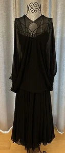 True Vintage Halston for Giorgio Beverly Hills Silk Chiffon Ballerina Gown Wrap - Picture 1 of 14