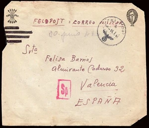 España - División Azul - Carta circulada a Valencia - Feldpost 15997A + marca .. - Picture 1 of 1