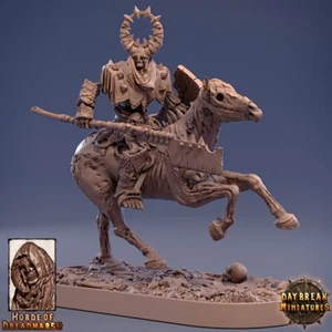 Grandmaster Flesh, Undead DnD Fantasy Cavalry Skeleton Warrior Miniature, 32mm - Picture 1 of 3