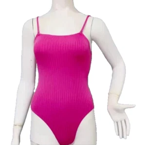 BA30) COSTUME DA BAGNO DONNA PEZZO UNICO COMPLETO FODERATO ROSA NUOVO TG 40 L SPALLINE VERS - Foto 1 di 2