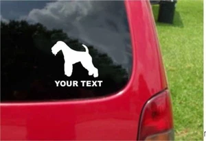 2 (PCS) Lakeland Terrier Dog Decals with custom text 20 Colors To Choose From - Foto 1 di 2