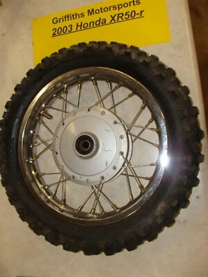 2003 Honda XR50R oem original front wheel rim tire hub spokes 2.50-10" - Image 1 of 4